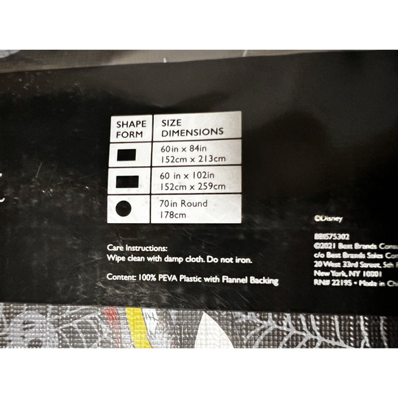 Disney The Nightmare Before Christmas Jack Sally Vinyl Tablecloth 70" Round NEW - Picture 4 of 5